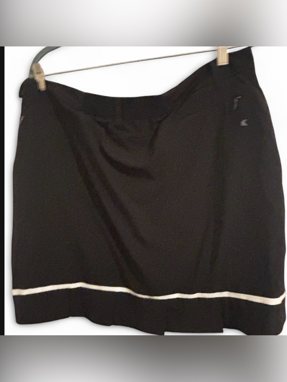 Kyodan Black A-Line Skirt with White Hem Trim